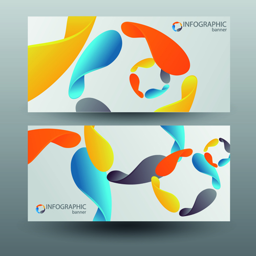 Colored abstract infographics banner vector 01 infographics graphics colored banner abstract   