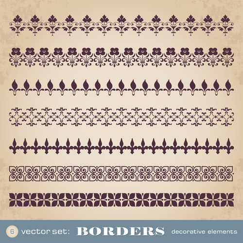 Ornaments borders decorative elements vector set 02 ornaments decorative borders   