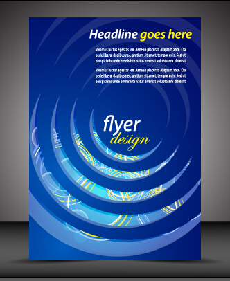 Modern style blue flyer cover vector 04 modern flyer cover blue   