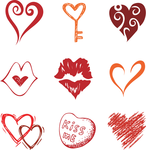 Different Heart icons design vector set 05 icons icon heart different   