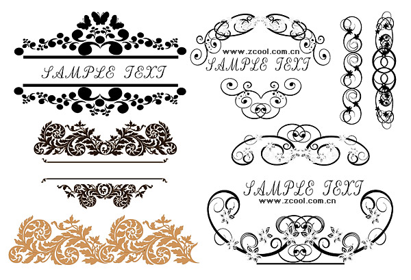 stylish floral Border vector 95107 vector pattern lace edge lines   