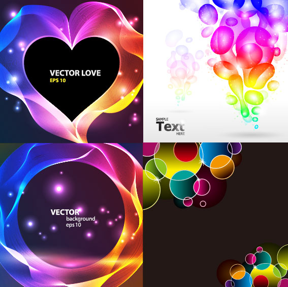 Glare background art smoke round love heart shaped dream dazzling colorful bubble   