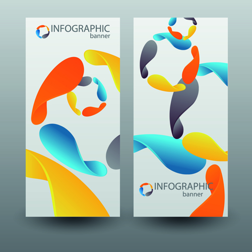 Colored abstract infographics banner vector 03 infographics infographic graphics colored banner abstract   