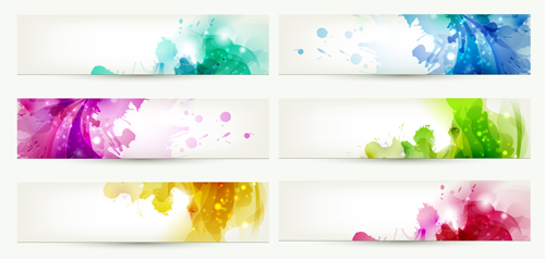 Abstract of Colorful Flowers banners vector 04 flowers flower colorful banner abstract   
