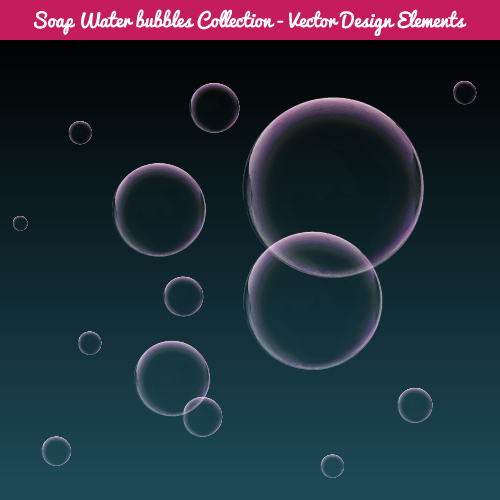 Colorful soap water bubbles vector set 03 water colorful bubbles   