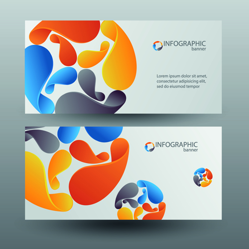 Colored abstract infographics banner vector 04 infographics infographic blossoms blossom banner abstract   