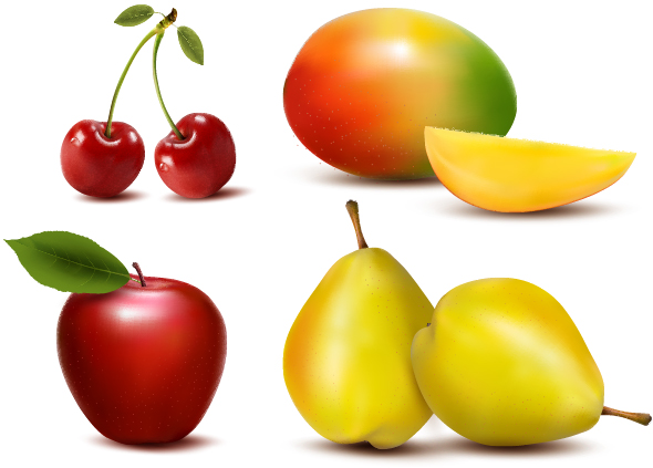 Fresh Fruits design vector set 03 fruits fruit fresh   