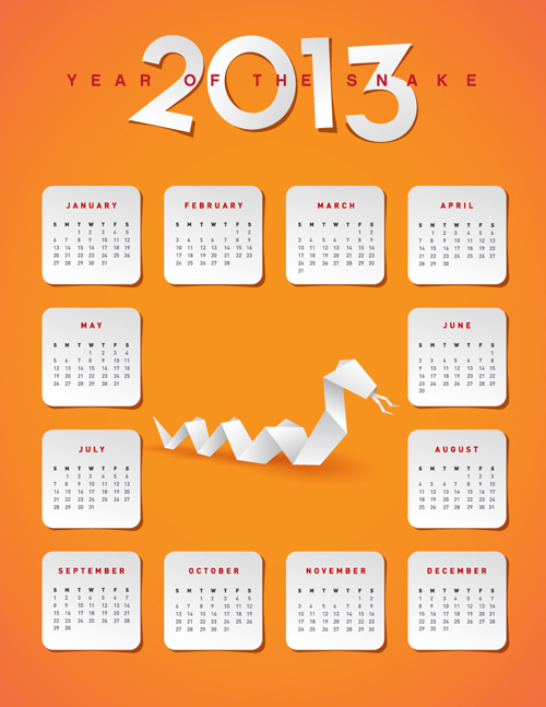 Creative Snake calendar 2013 design vector set 03 snake creative calendar 2013   