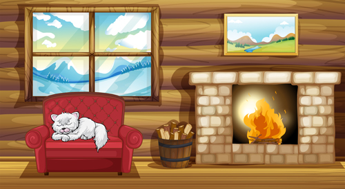 Home fireplace vector background material 01 home fireplace background   