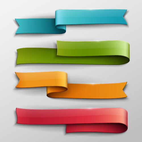 Vector banner colored ribbon design 01 ribbon colored banner   