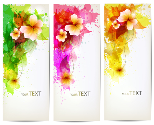 Watercolor flower vertical banner design 04 watercolor vertical banner flower banner   