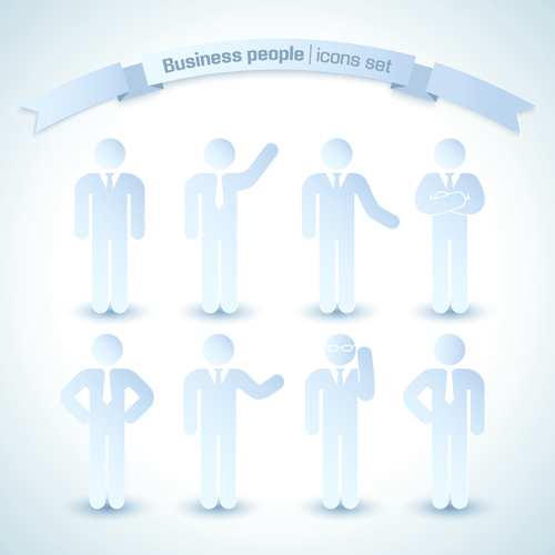 Business people white icons material 01 people icons business people business   