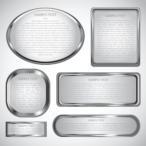 Silver metal frame vector banner silver metal frame banner   