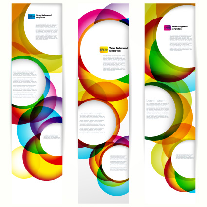 Abstract banner with Colored circular design vector 03 colored circular banner abstract   
