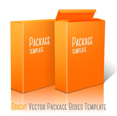 Yellow package box template vector graphics yellow template vector package   