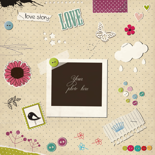 Vintage valentine photo frame background vector 02 vintage Valentine photo frame photo background vector background   