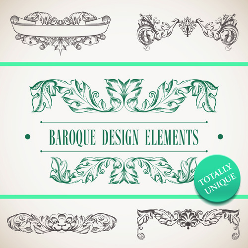 Elements of Baroque Style Frames and Borders vector 02 frames borders border baroque   
