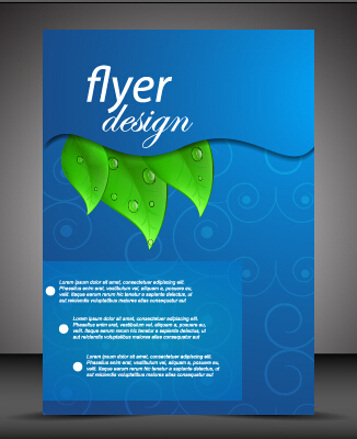 Modern style blue flyer cover vector 02 modern flyer cover blue   