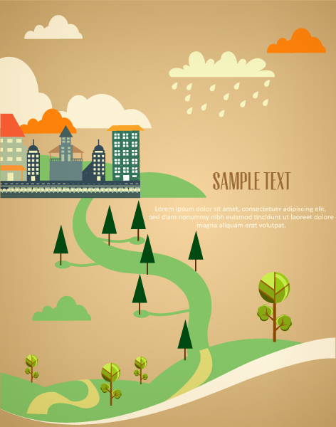 Cartoon city scenery vector 36 scenery city cartoon   