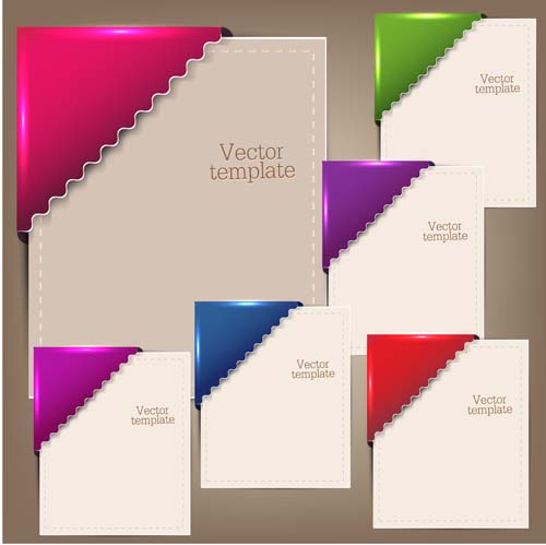 Colorful corners cards vector set 03 corner colorful cards card   