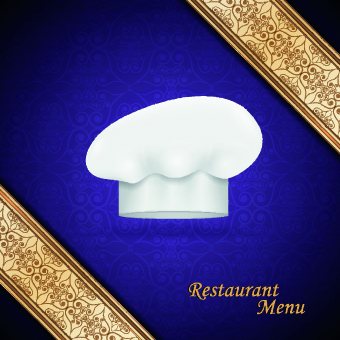 Chef hat and restaurant menu cover design vector 03 restaurant cover chef   