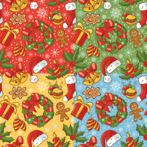 2015 xmas patterns seamless vector set 01 xmas seamless patterns 2015   