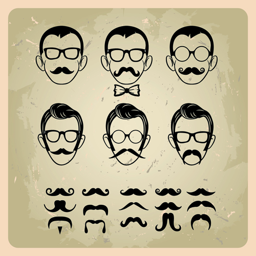 Man's Faces design vector 02 man face design   