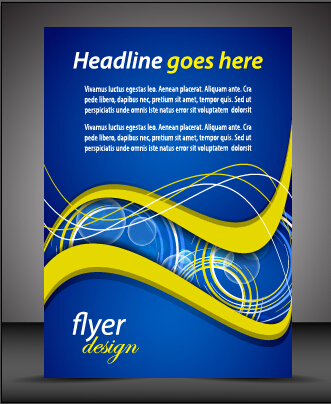 Modern style blue flyer cover vector 05 modern flyer cover blue   