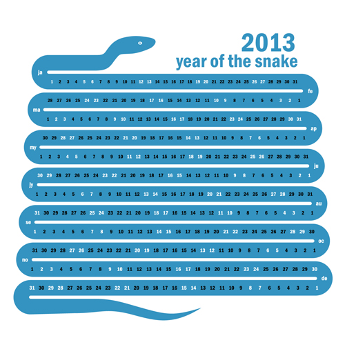 Creative Snake calendar 2013 design vector set 04 snake creative calendar 2013   