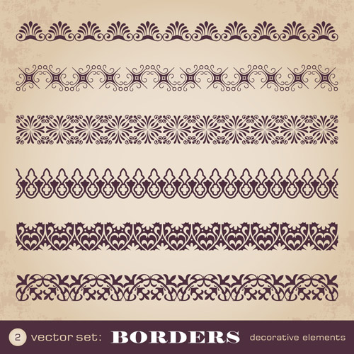 Ornaments borders decorative elements vector set 06 ornaments elements decorative borders   