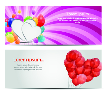 Colorful balloons holiday banner vector set 01 holiday banner balloons balloon 2014   