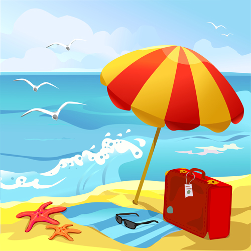 Summer beach travel backgrounds vector 04 travel summer beach backgrounds background   