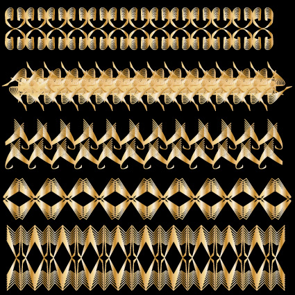 Set of Golden border and ornament design vector 01 ornament golden border   