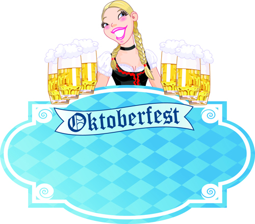 Set of Oktoberfest Girl Vector graphic 06 Oktoberfest girl   