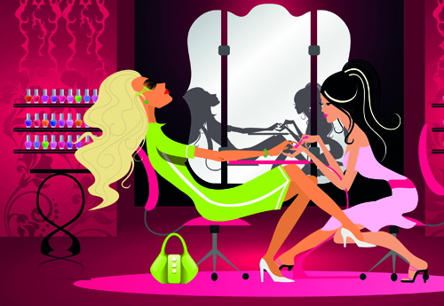 Hairdresser and beauty salon theme vector background 07 theme Hairdresser beauty salon beauty   