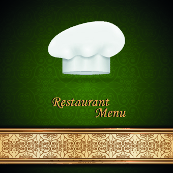 Chef hat and restaurant menu cover design vector 04 restaurant menu hat chef   