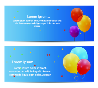 Colorful balloons holiday banner vector set 06 holiday colorful banner balloons balloon   