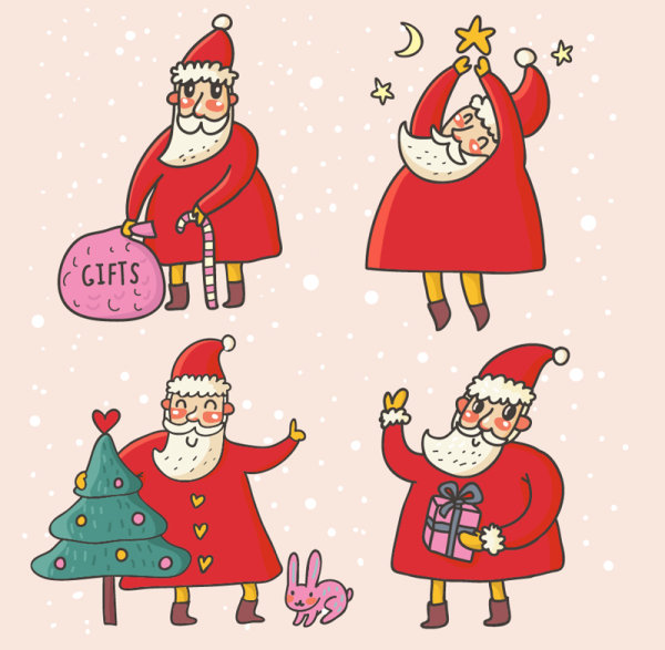 Cute Santa Claus cards design vector 02 santa cute Claus cards card   