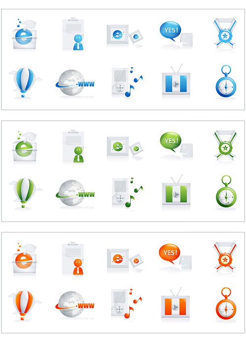 Today series icon 3 vector www video pass music message medals IE Icon vector Hot air balloon folder earth e dialogue bubbles compass comment browser   