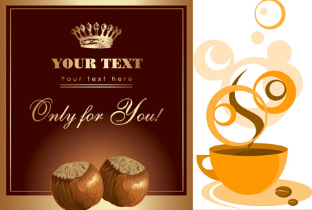 Chestnut and coffee Vector Vector chestnuts lines crown coffee cup coffee   