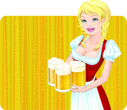 Set of Oktoberfest Girl Vector graphic 05 Oktoberfest girl   