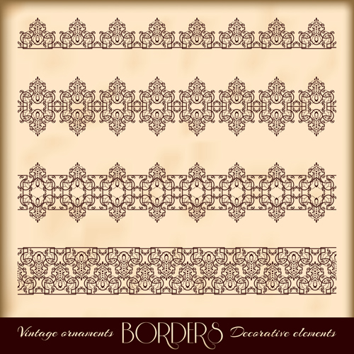 Ornaments borders decorative elements vector set 04 ornament elements decorative borders   