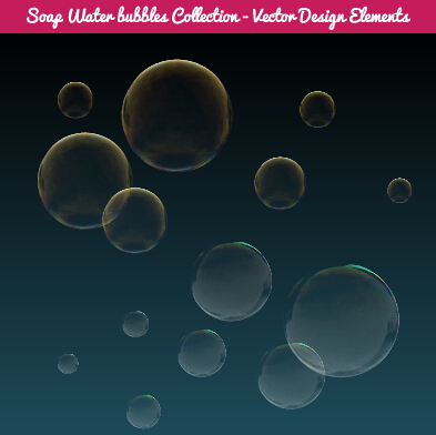 Colorful soap water bubbles vector set 02 water colorful bubbles bubble   