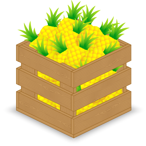 Fruits with wooden crate vector graphics 05 wooden crate wooden fruits   