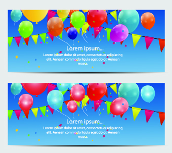 Colorful balloons holiday banner vector set 07 holiday colorful banner balloons balloon 2014   