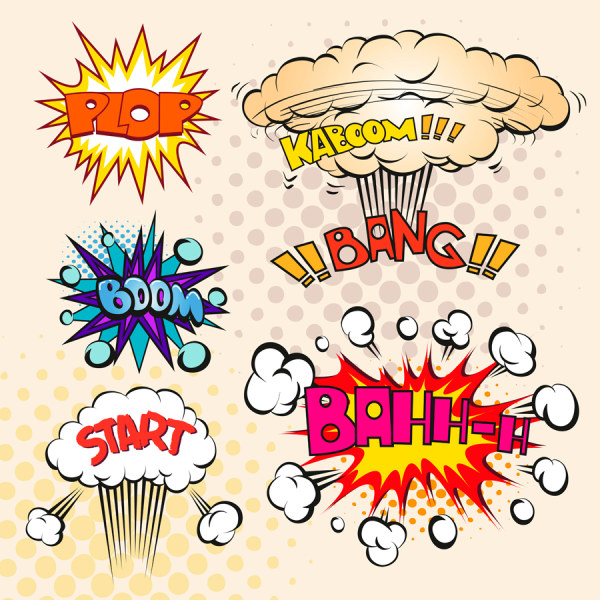 Cartoon explosion frames vector set 09 frames frame explosion cartoon   