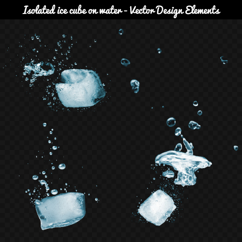 Ice cube with water vector background 01 water ice cube background   
