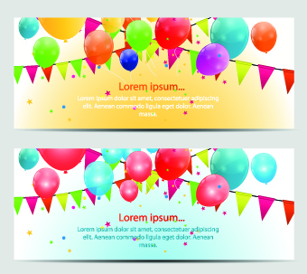 Colorful balloons holiday banner vector set 02 holiday banner balloons balloon   