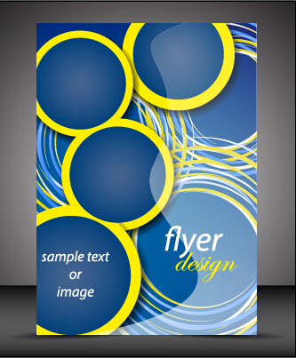 Modern style blue flyer cover vector 01 style modern flyer cover   