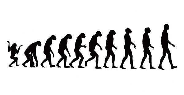 Elements of process of human evolution Vector process human evolution   